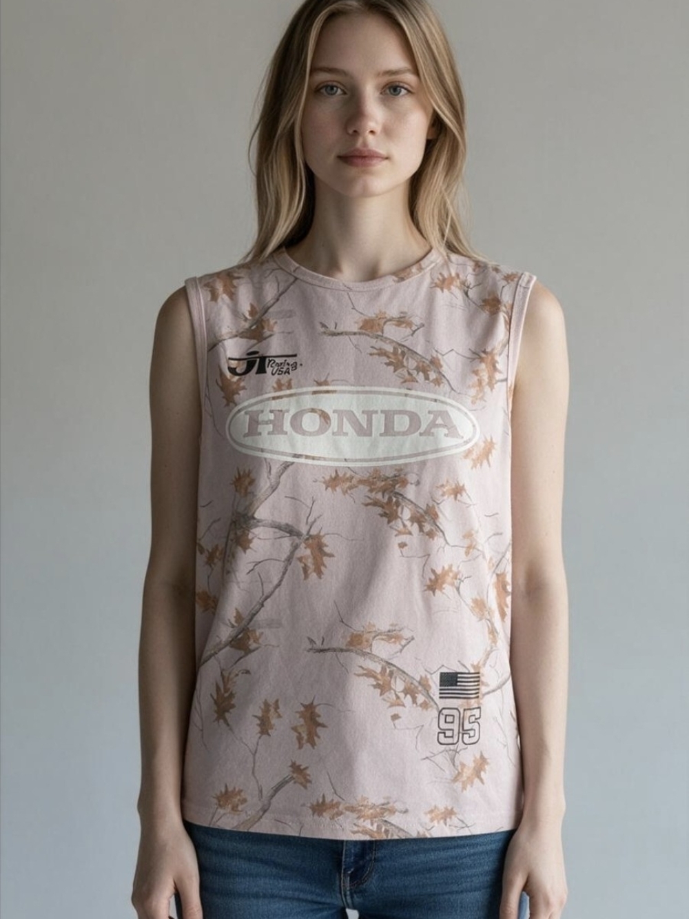 Honda Women's Pink Fall Sleeveless Tank Top